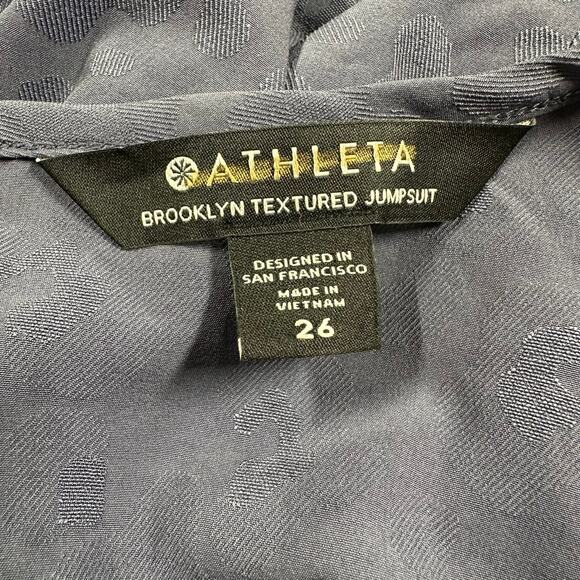 Athleta Brooklyn Textured Jumpsuit Medieval Violet Women's Size 26 New With Tags - Picture 6 of 13